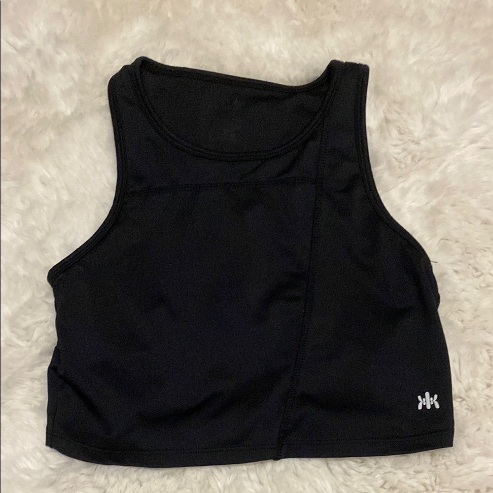 Black Sports Crop Top